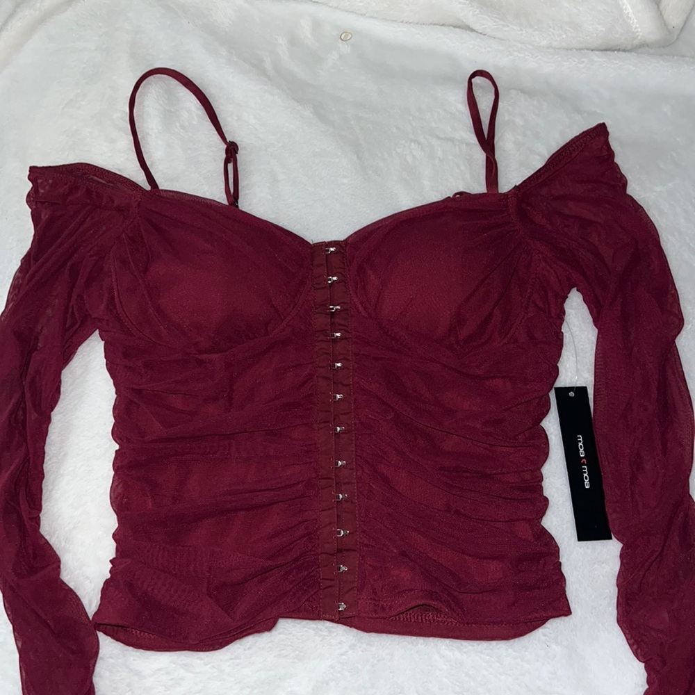 Long Sleeve Mesh Top